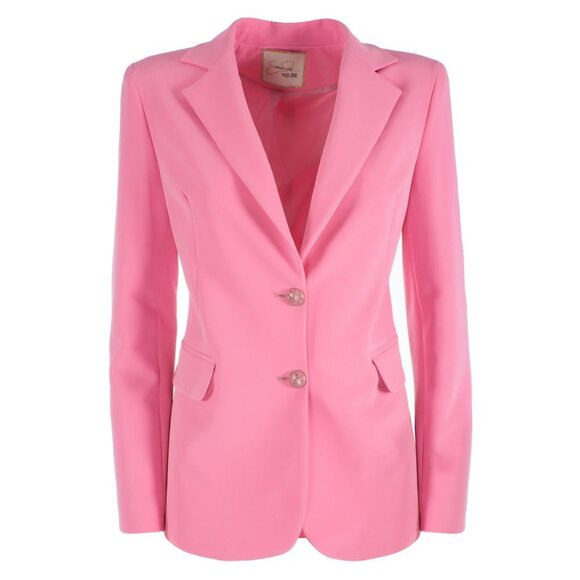 Yes Zee Jackets & Blazers - Pink Nylon Classic Jacket with Button Closure